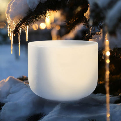 7" B Note Crystal Singing Bowl Crown Chakra with Suede Mallet for Meditation, Yoga, Chakra Healing & Sound Therapy