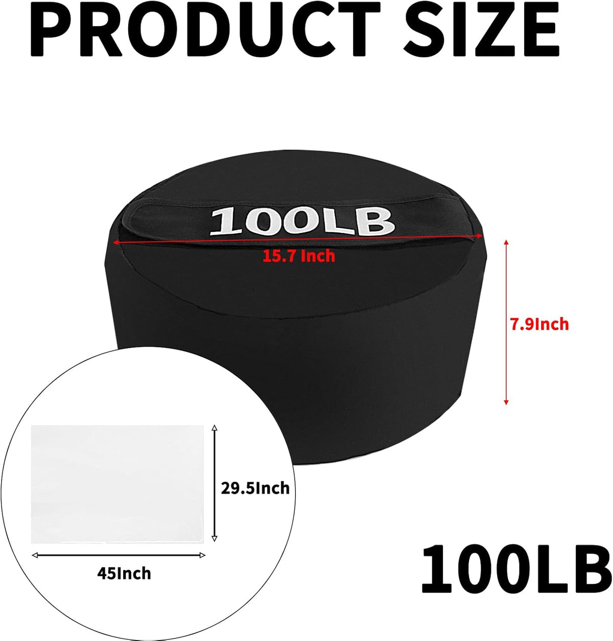 Adjustable Sandbag for Weight Training：100 LB Heavy Duty Sand Bags for Fitness & Workout, Gym & Home Exercise Equipment for Men or Women (Sand Not Included)
