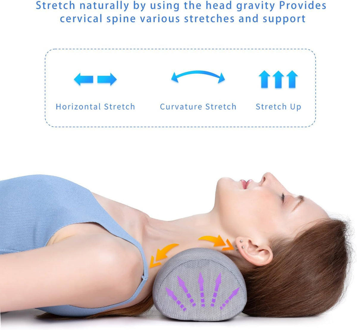 Bespilow Small Neck Roll Pillow for Sleeping, Neck Pillows for Pain Relief