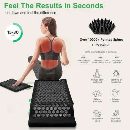 Acupressure Mat and Pillow Set - Full Body Acupuncture Mat