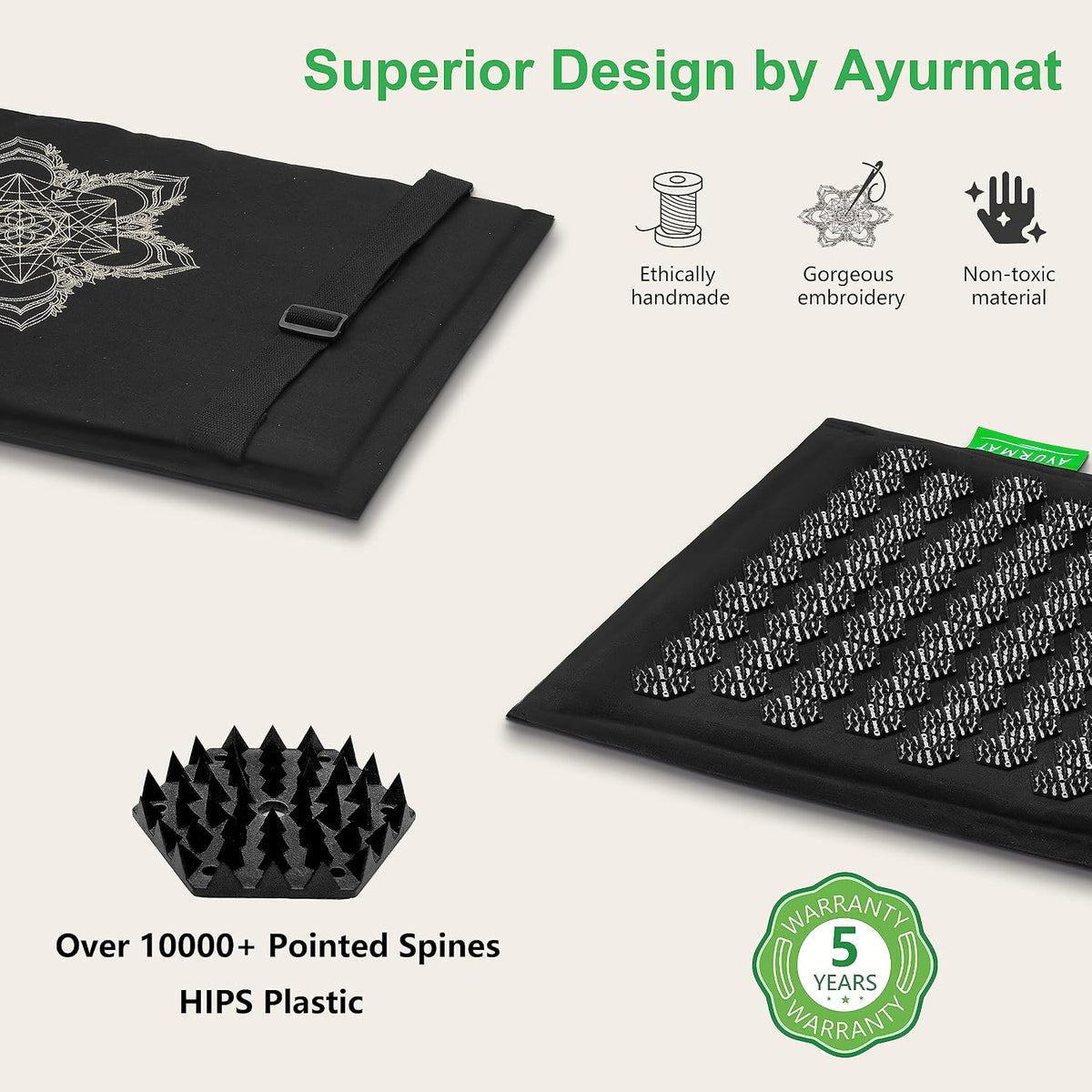 Acupressure Mat and Pillow Set - Full Body Acupuncture Mat