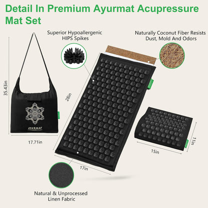 Acupressure Mat and Pillow Set - Full Body Acupuncture Mat