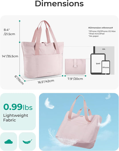 Tote Bag for Women, Foldable Tote Bag With Zipper Travel Shoulder Bag Handbag for Work