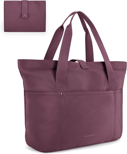 Tote Bag for Women, Foldable Tote Bag With Zipper Travel Shoulder Bag Handbag for Work