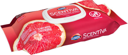 Scentiva Disinfecting Wipes, Grapefruit and Orange, 75 Ct., 3 Pack
