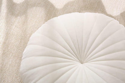 Floor Pillow Meditation Cushion Round Large Floor Pillows Seating for Adults, Velvet Thick Floor Cushions for Yoga Living Room Balcony Outdoor Tatami 18inches（Beige）