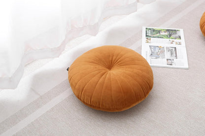Floor Pillow Meditation Cushion Round Large Floor Pillows Seating for Adults, Velvet Thick Floor Cushions for Yoga Living Room Balcony Outdoor Tatami 18inches（Beige）