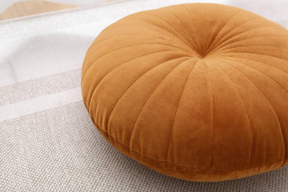 Floor Pillow Meditation Cushion Round Large Floor Pillows Seating for Adults, Velvet Thick Floor Cushions for Yoga Living Room Balcony Outdoor Tatami 18inches（Beige）