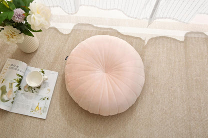 Floor Pillow Meditation Cushion Round Large Floor Pillows Seating for Adults, Velvet Thick Floor Cushions for Yoga Living Room Balcony Outdoor Tatami 18inches（Beige）
