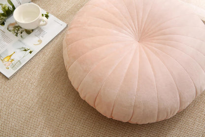 Floor Pillow Meditation Cushion Round Large Floor Pillows Seating for Adults, Velvet Thick Floor Cushions for Yoga Living Room Balcony Outdoor Tatami 18inches（Beige）