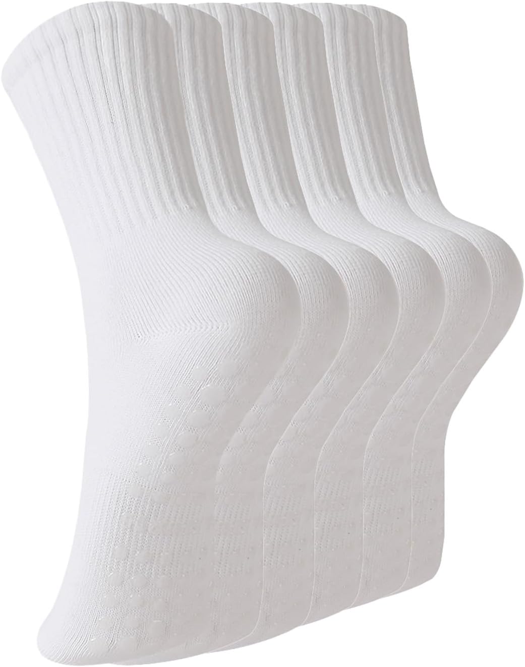 Pilates Socks with Grips for Women, 3 Pairs Womens Grippy Socks