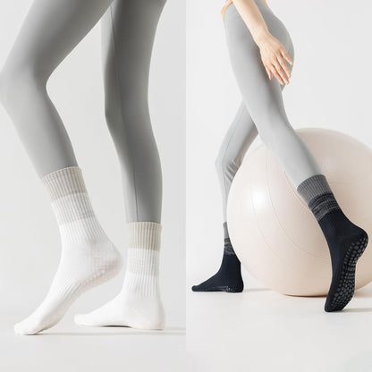 Pilates Socks with Grips for Women, 3 Pairs Womens Grippy Socks