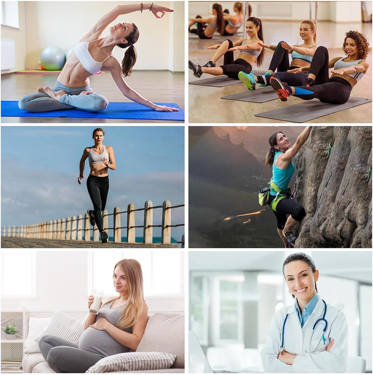 Pilates Socks with Grips for Women, 3 Pairs Womens Grippy Socks