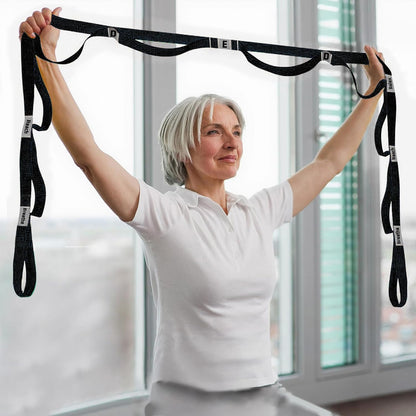 Stretching Strap Yoga Strap with 10 Loops, Non-Elastic Stretch Band for Physical Therapy, Flexibility, Exercise, Pilates, Dance & Gymnastics Workout