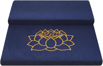 Square Meditation Cushion Mat Set with Washable Cotton Linen Cover, Larger Thick Yoga Mat Bolster Floor Pillows Seating for Adults Upgraded Meditation Accessories blue-60 * 5cm