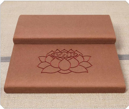 Square Meditation Cushion Mat Set with Washable Cotton Linen Cover, Larger Thick Yoga Mat Bolster Floor Pillows Seating for Adults Upgraded Meditation Accessories blue-60 * 5cm