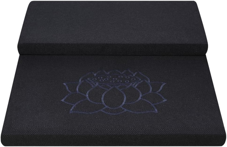 Square Meditation Cushion Mat Set with Washable Cotton Linen Cover, Larger Thick Yoga Mat Bolster Floor Pillows Seating for Adults Upgraded Meditation Accessories blue-60 * 5cm