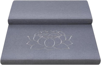 Square Meditation Cushion Mat Set with Washable Cotton Linen Cover, Larger Thick Yoga Mat Bolster Floor Pillows Seating for Adults Upgraded Meditation Accessories blue-60 * 5cm