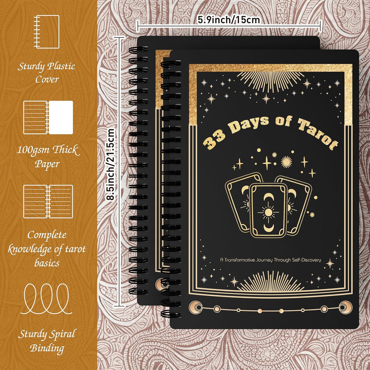 The 33-Day Tarot Challenge Journal: Master Tarot History, Symbols, Card Meanings & Spreads | Daily Practices for Self-Discovery, Healing, Intuition, Meditation & Personal Growth, A5(5.9x8.5 inch)