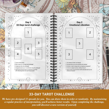 The 33-Day Tarot Challenge Journal: Master Tarot History, Symbols, Card Meanings & Spreads | Daily Practices for Self-Discovery, Healing, Intuition, Meditation & Personal Growth, A5(5.9x8.5 inch)