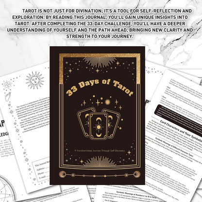 The 33-Day Tarot Challenge Journal: Master Tarot History, Symbols, Card Meanings & Spreads | Daily Practices for Self-Discovery, Healing, Intuition, Meditation & Personal Growth, A5(5.9x8.5 inch)