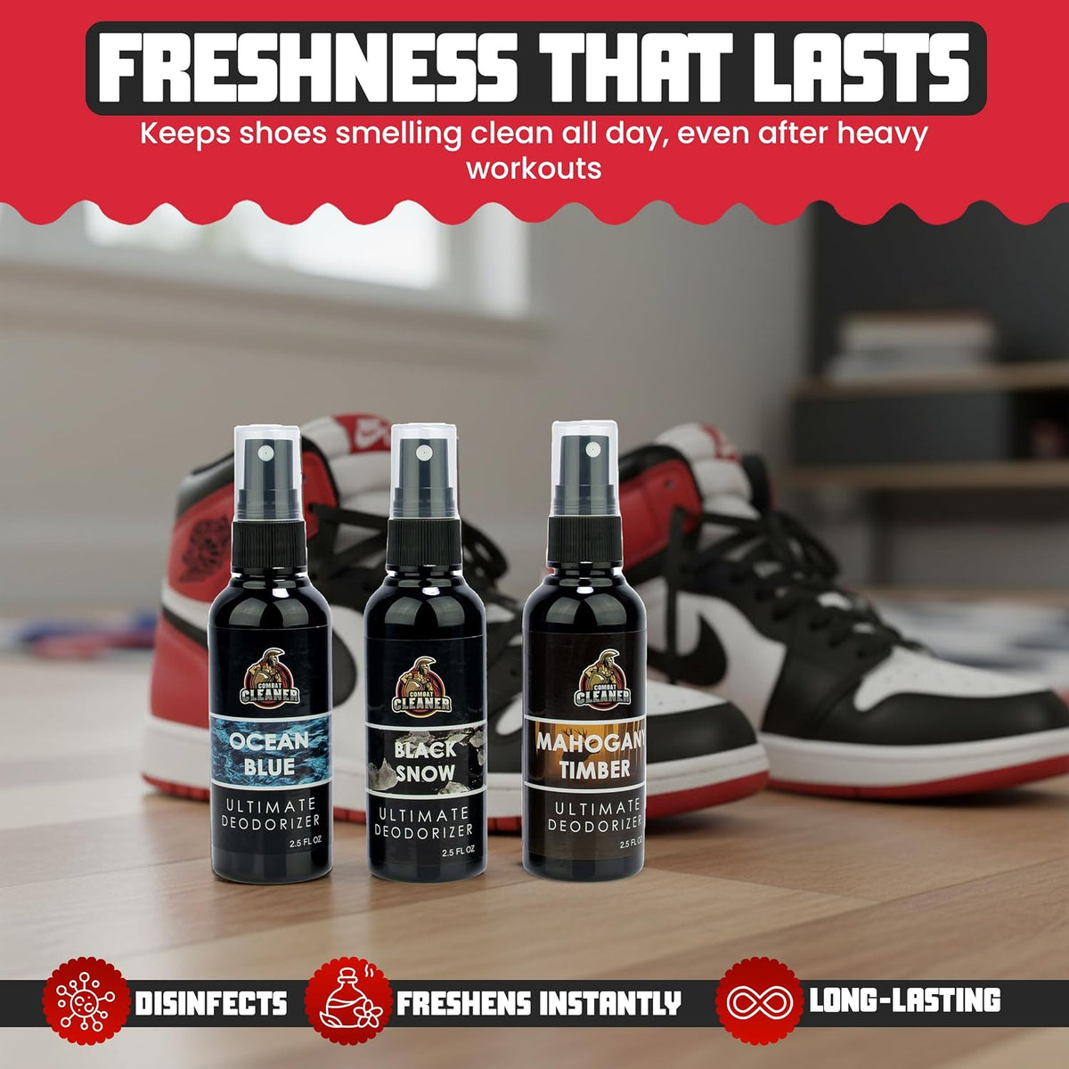 Shoe Deodorizer Spray, Disinfectant Foot Odor Eliminator