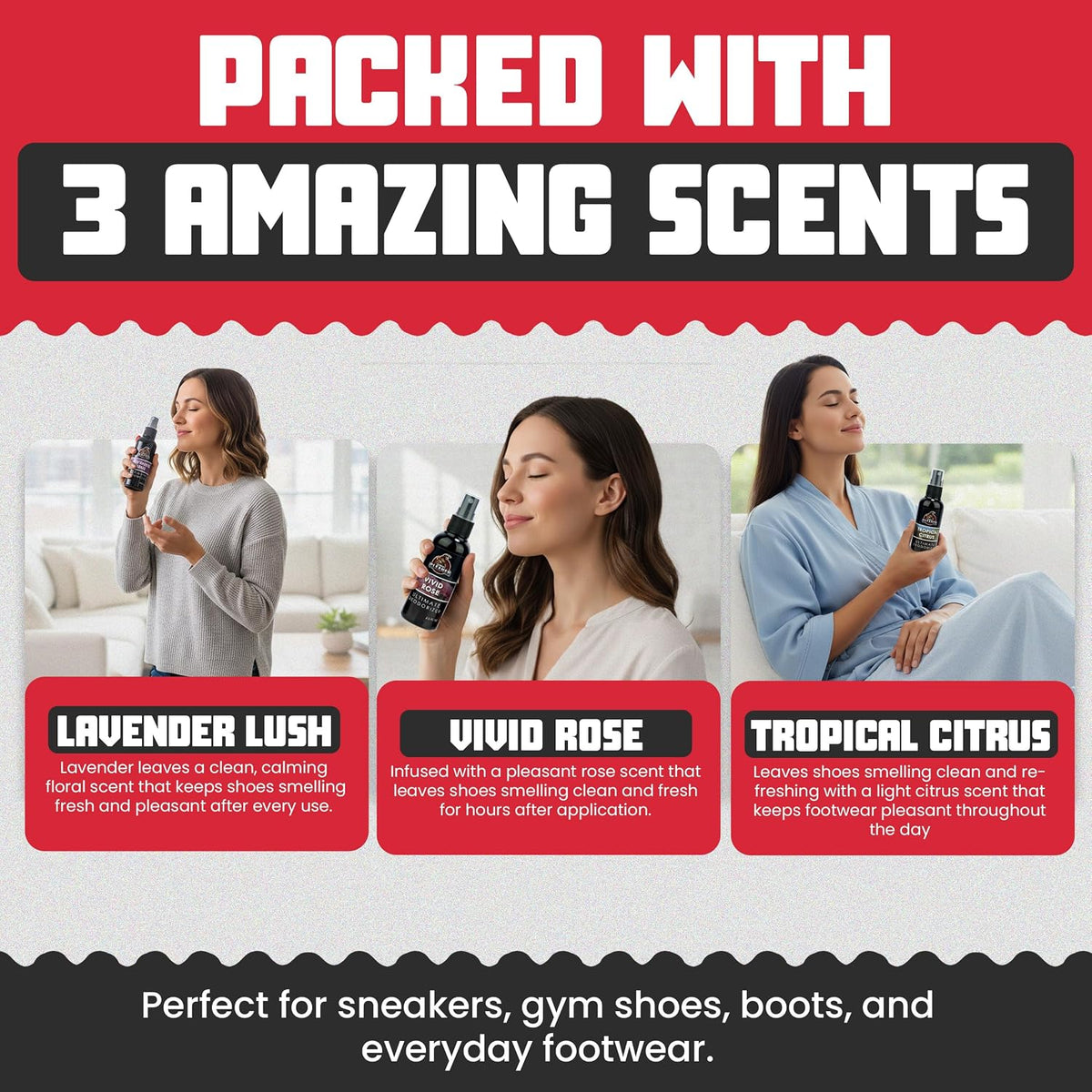 Shoe Deodorizer Spray, Disinfectant Foot Odor Eliminator