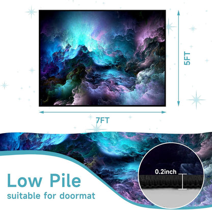5'x7' Galaxy Rug Bedroom Living Room Gaming Area Rugs Nebula Throw Rugs Yoga Floor Mat Carpet,63"x83"