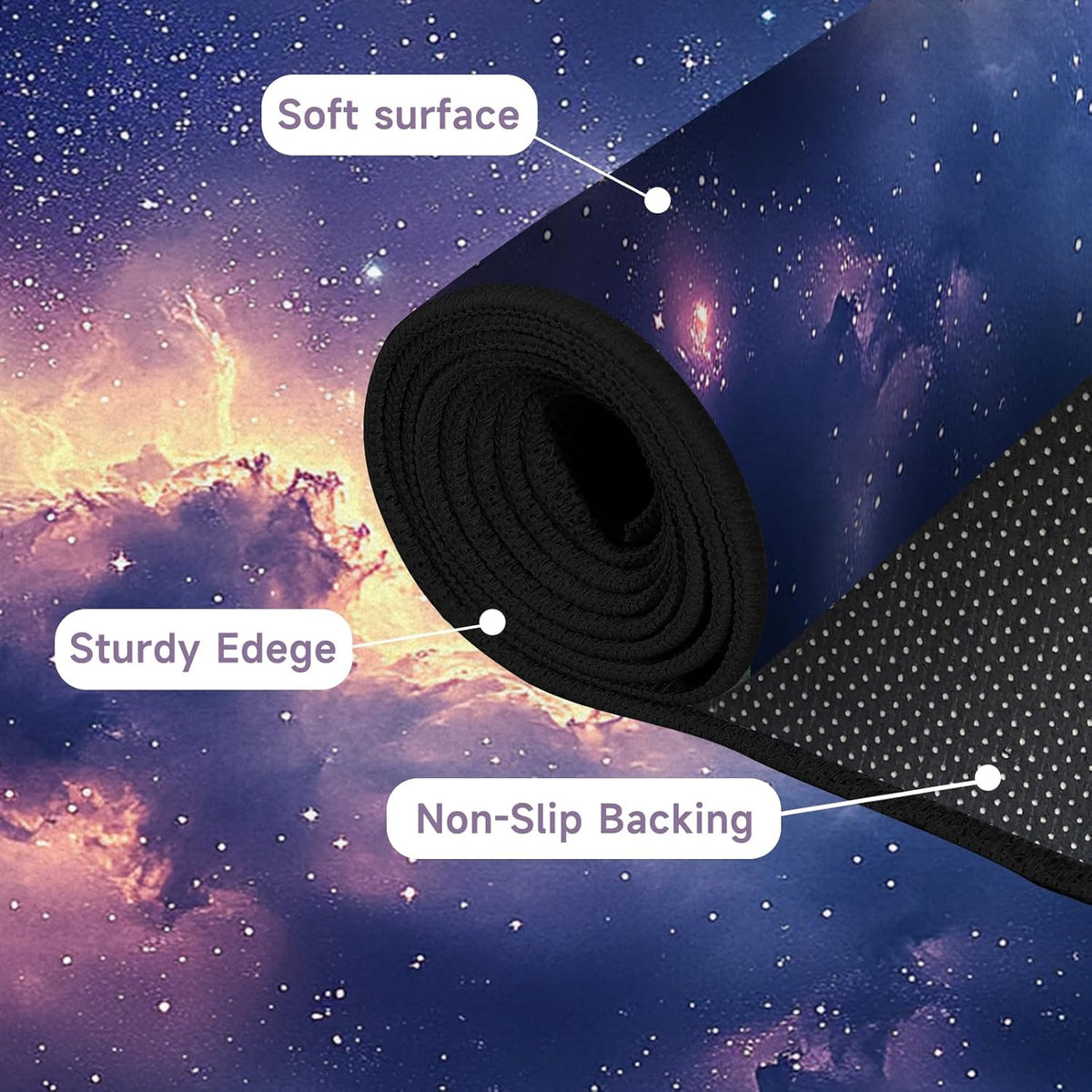 5'x7' Galaxy Rug Bedroom Living Room Gaming Area Rugs Nebula Throw Rugs Yoga Floor Mat Carpet,63"x83"
