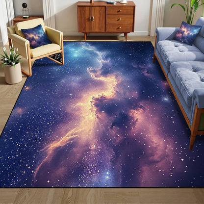 5'x7' Galaxy Rug Bedroom Living Room Gaming Area Rugs Nebula Throw Rugs Yoga Floor Mat Carpet,63"x83"