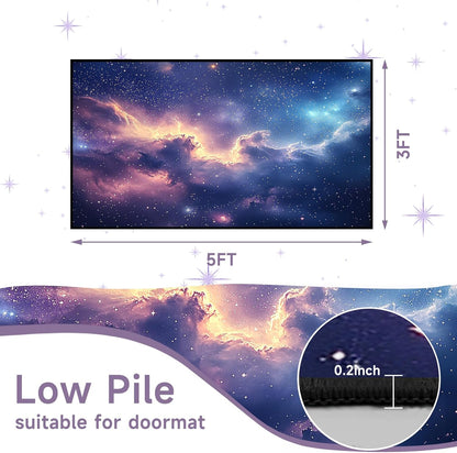 5'x7' Galaxy Rug Bedroom Living Room Gaming Area Rugs Nebula Throw Rugs Yoga Floor Mat Carpet,63"x83"