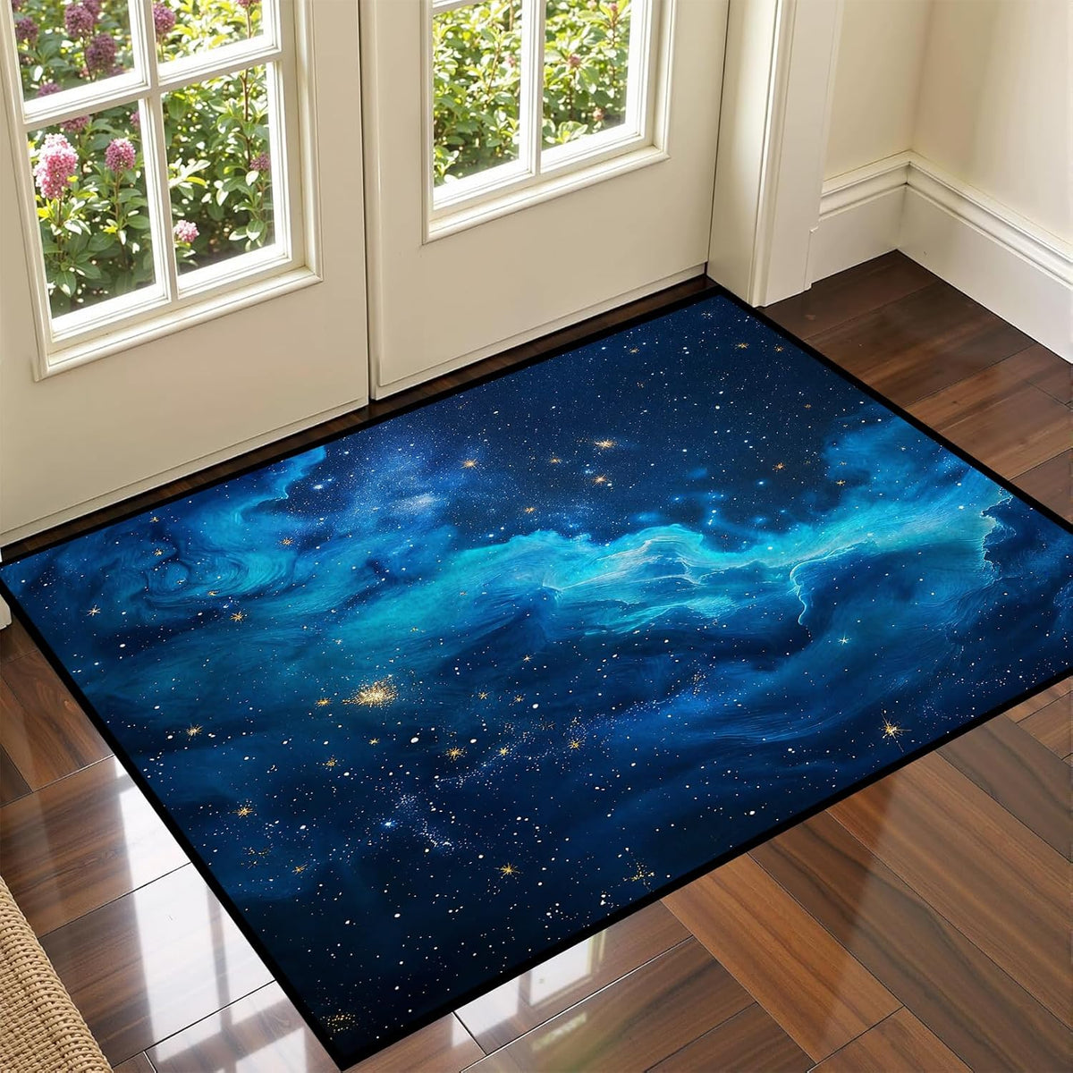 5'x7' Galaxy Rug Bedroom Living Room Gaming Area Rugs Nebula Throw Rugs Yoga Floor Mat Carpet,63"x83"