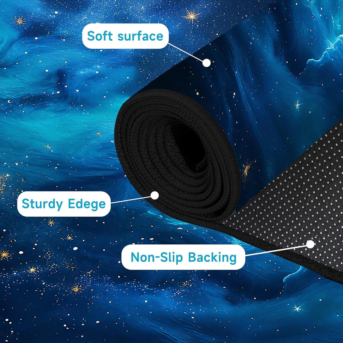 5'x7' Galaxy Rug Bedroom Living Room Gaming Area Rugs Nebula Throw Rugs Yoga Floor Mat Carpet,63"x83"