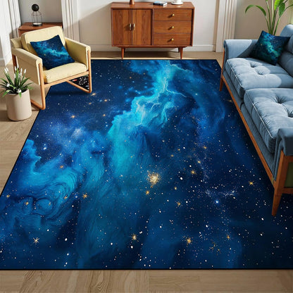 5'x7' Galaxy Rug Bedroom Living Room Gaming Area Rugs Nebula Throw Rugs Yoga Floor Mat Carpet,63"x83"