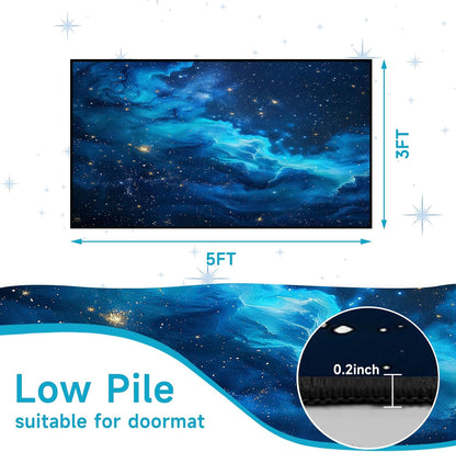 5'x7' Galaxy Rug Bedroom Living Room Gaming Area Rugs Nebula Throw Rugs Yoga Floor Mat Carpet,63"x83"