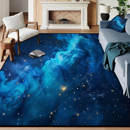 5'x7' Galaxy Rug Bedroom Living Room Gaming Area Rugs Nebula Throw Rugs Yoga Floor Mat Carpet,63"x83"