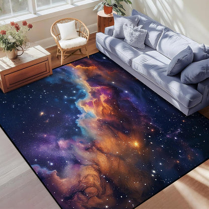 5'x7' Galaxy Rug Bedroom Living Room Gaming Area Rugs Nebula Throw Rugs Yoga Floor Mat Carpet,63"x83"