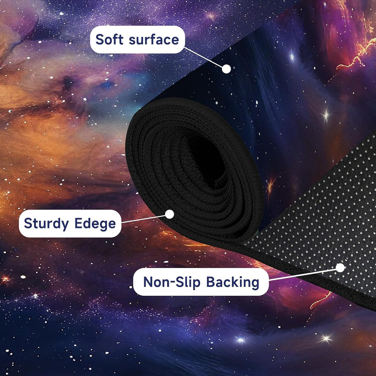 5'x7' Galaxy Rug Bedroom Living Room Gaming Area Rugs Nebula Throw Rugs Yoga Floor Mat Carpet,63"x83"