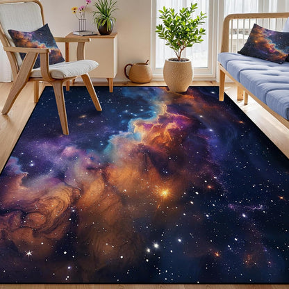 5'x7' Galaxy Rug Bedroom Living Room Gaming Area Rugs Nebula Throw Rugs Yoga Floor Mat Carpet,63"x83"