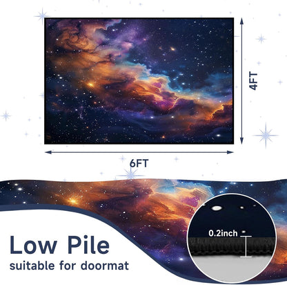 5'x7' Galaxy Rug Bedroom Living Room Gaming Area Rugs Nebula Throw Rugs Yoga Floor Mat Carpet,63"x83"