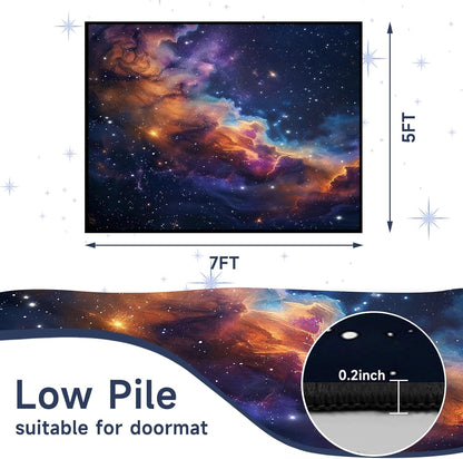 5'x7' Galaxy Rug Bedroom Living Room Gaming Area Rugs Nebula Throw Rugs Yoga Floor Mat Carpet,63"x83"