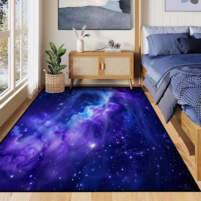 5'x7' Galaxy Rug Bedroom Living Room Gaming Area Rugs Nebula Throw Rugs Yoga Floor Mat Carpet,63"x83"