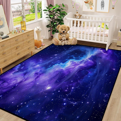 5'x7' Galaxy Rug Bedroom Living Room Gaming Area Rugs Nebula Throw Rugs Yoga Floor Mat Carpet,63"x83"