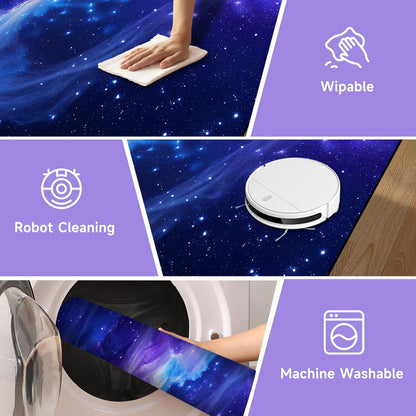 5'x7' Galaxy Rug Bedroom Living Room Gaming Area Rugs Nebula Throw Rugs Yoga Floor Mat Carpet,63"x83"