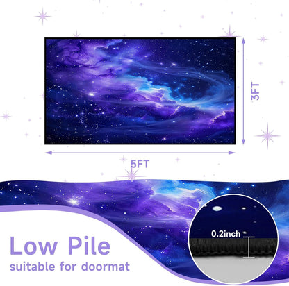 5'x7' Galaxy Rug Bedroom Living Room Gaming Area Rugs Nebula Throw Rugs Yoga Floor Mat Carpet,63"x83"