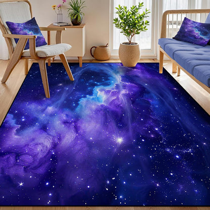 5'x7' Galaxy Rug Bedroom Living Room Gaming Area Rugs Nebula Throw Rugs Yoga Floor Mat Carpet,63"x83"