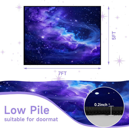 5'x7' Galaxy Rug Bedroom Living Room Gaming Area Rugs Nebula Throw Rugs Yoga Floor Mat Carpet,63"x83"