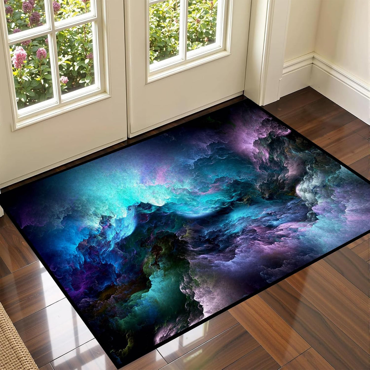 5'x7' Galaxy Rug Bedroom Living Room Gaming Area Rugs Nebula Throw Rugs Yoga Floor Mat Carpet,63"x83"