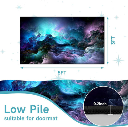 5'x7' Galaxy Rug Bedroom Living Room Gaming Area Rugs Nebula Throw Rugs Yoga Floor Mat Carpet,63"x83"