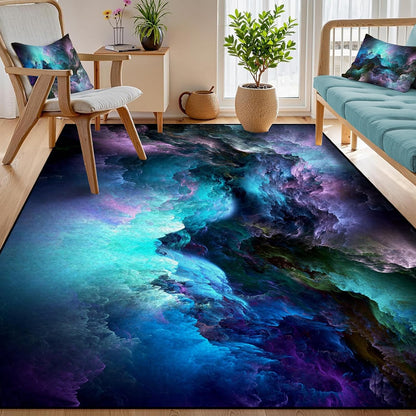5'x7' Galaxy Rug Bedroom Living Room Gaming Area Rugs Nebula Throw Rugs Yoga Floor Mat Carpet,63"x83"